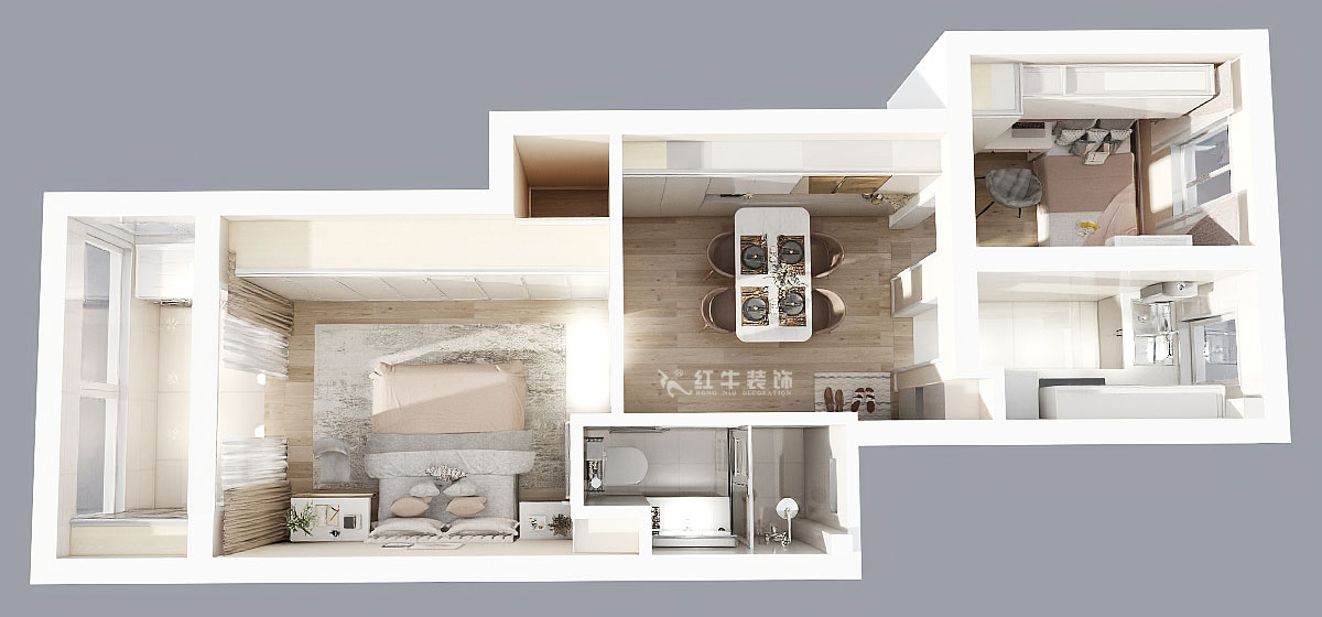 顾娟｜御河新村10-505-60㎡-现代简约风格｜2室2厅1卫｜旧房装修｜定制家｜全包11